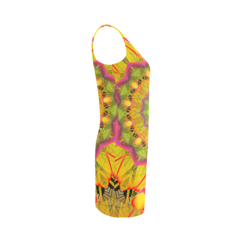 Beach Grass Golden Red Foliage Abstract Fall Days Medea Vest Dress (Model D06)