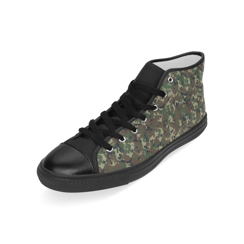 Forest Camouflage Pattern Men’s Classic High Top Canvas Shoes (Model 017)