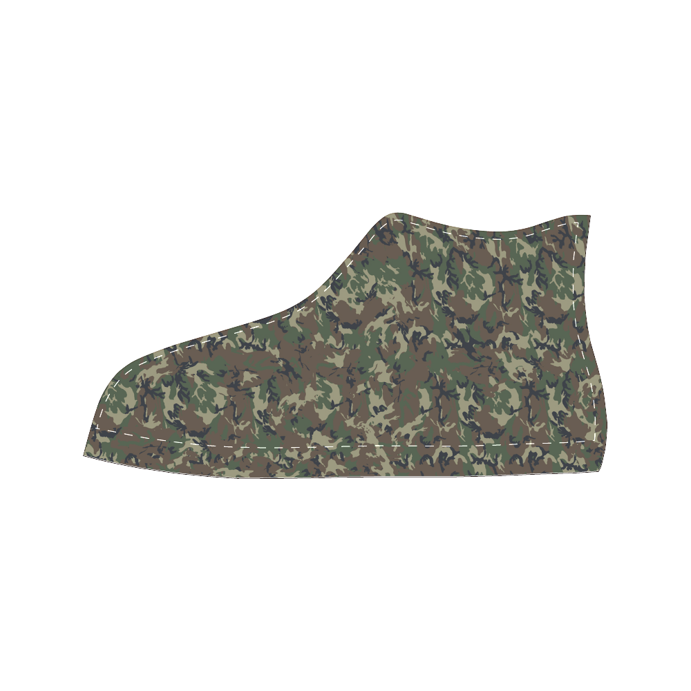 Forest Camouflage Pattern Women's Classic High Top Canvas Shoes (Model 017)