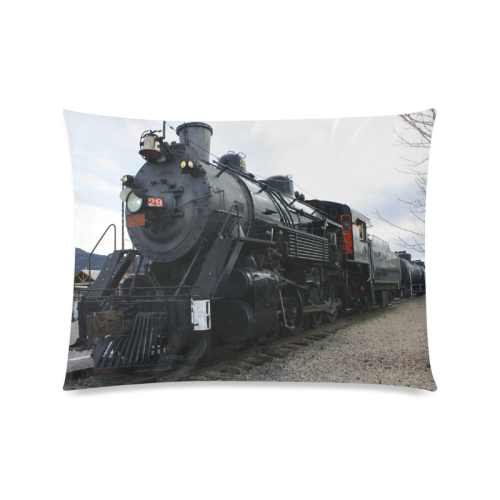 Rail Road Steam Train Custom Zippered Pillow Case 20"x26"(Twin Sides)