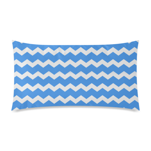 Modern Trendy Pastell Grey Blue Zig Zag Pattern Chevron Rectangle Pillow Case 20"x36"(Twin Sides)