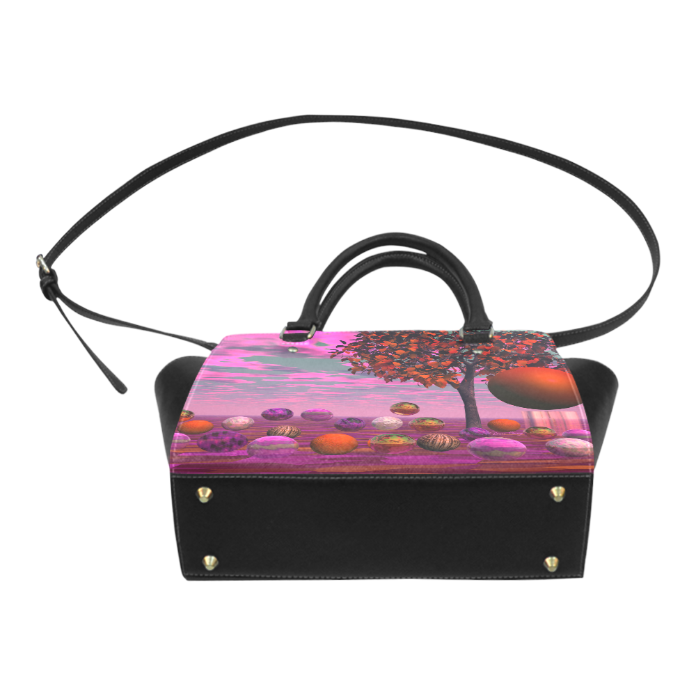 Bittersweet Opinion, Abstract Raspberry Maple Tree Classic Shoulder Handbag (Model 1653)