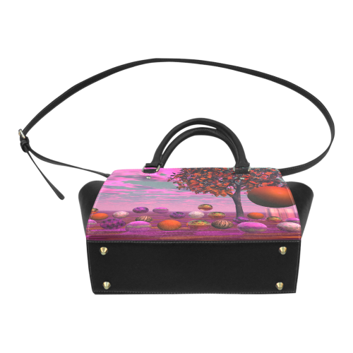 Bittersweet Opinion, Abstract Raspberry Maple Tree Classic Shoulder Handbag (Model 1653)