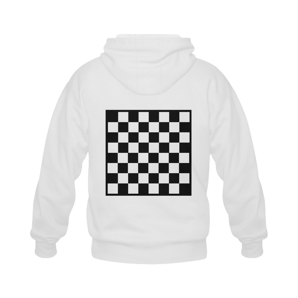 Chequered Chess Gildan Full Zip Hooded Sweatshirt (Model H02)