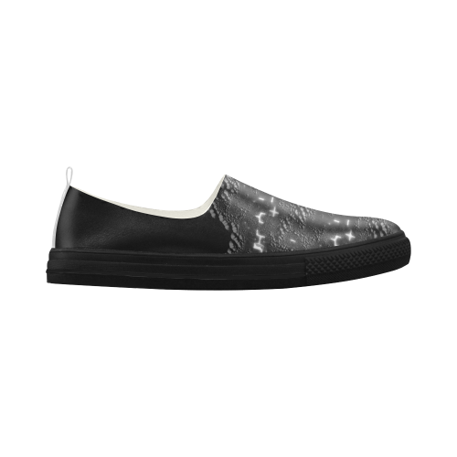 Black white textured shoe Apus Slip-on Microfiber Women's Shoes (Model ...