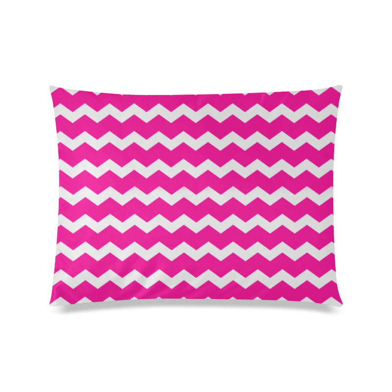 Girly Modern Trendy Pastell Grey Pink Zig Zag Pattern Chevron Custom Zippered Pillow Case 20"x26"(Twin Sides)