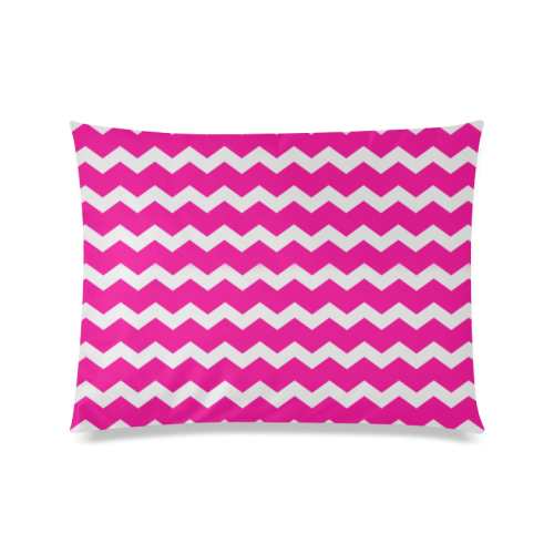 Girly Modern Trendy Pastell Grey Pink Zig Zag Pattern Chevron Custom Zippered Pillow Case 20"x26"(Twin Sides)