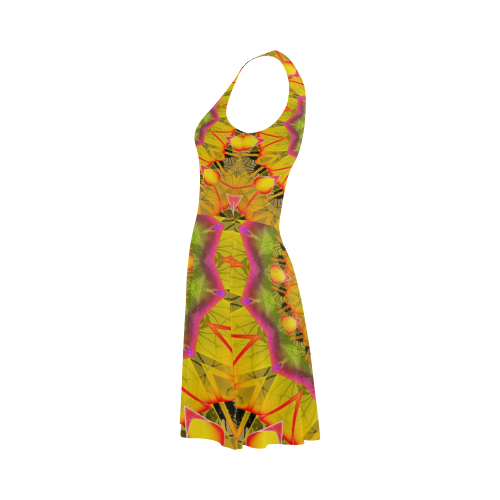 Beach Grass Golden Red Foliage Abstract Fall Days Atalanta Sundress (Model D04)