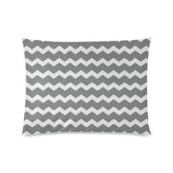 Elegant Modern Trendy Pastell Grey Zig Zag Pattern Chevron Custom Zippered Pillow Case 20"x26"(Twin Sides)