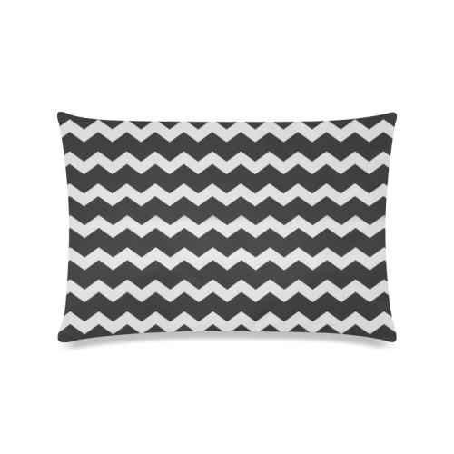 Elegant Modern Trendy Pastell Grey Black Zig Zag Pattern Chevron Custom Zippered Pillow Case 16"x24"(Twin Sides)