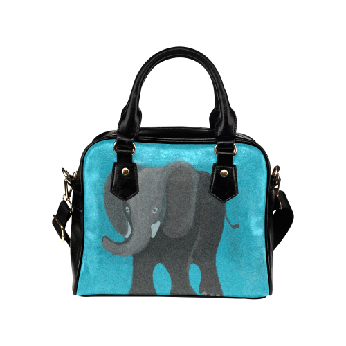 elephant-turquoise Shoulder Handbag (Model 1634)