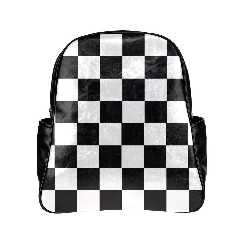 Chequered Chess Multi-Pockets Backpack (Model 1636)