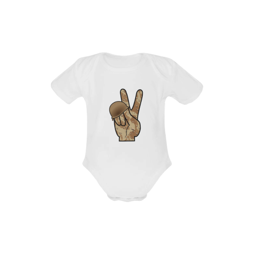 Desert Camouflage Peace Sign Baby Powder Organic Short Sleeve One Piece (Model T28)