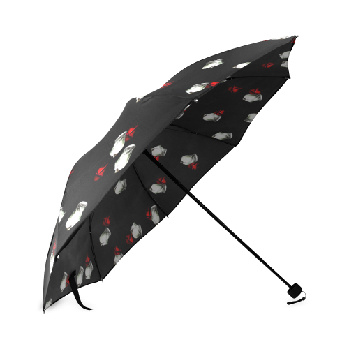 White and Red Roses Foldable Umbrella (Model U01)