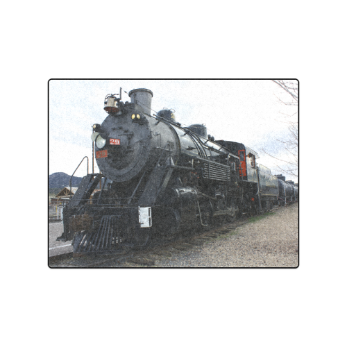 Rail Road Steam Train Blanket 50"x60"