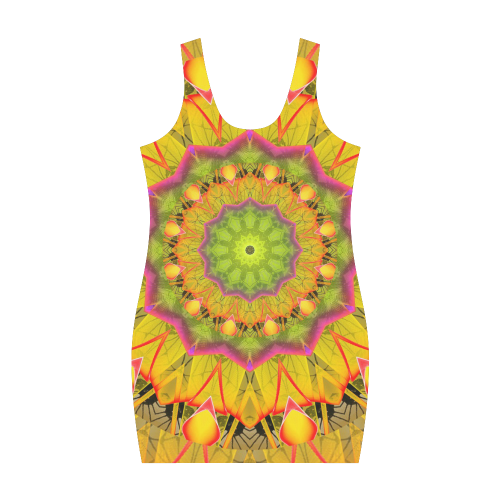 Beach Grass Golden Red Foliage Abstract Fall Days Medea Vest Dress (Model D06)