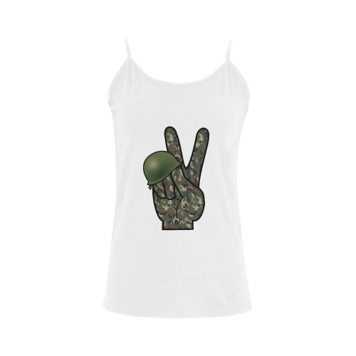 Forest Camouflage Peace Sign Women's Spaghetti Top (USA Size) (Model T34)