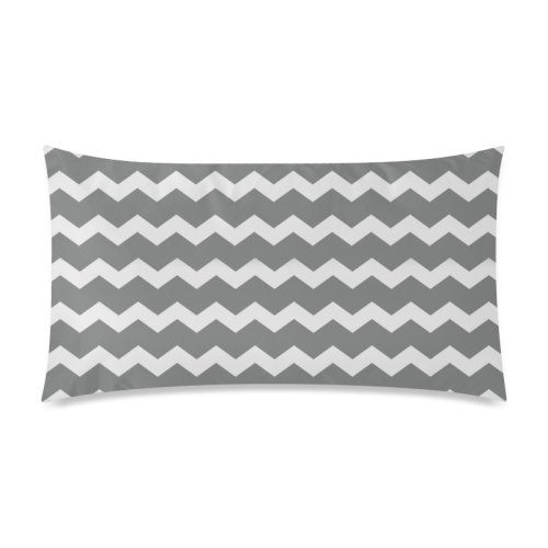 Modern Trendy Pastell Grey Zig Zag Pattern Chevron Rectangle Pillow Case 20"x36"(Twin Sides)