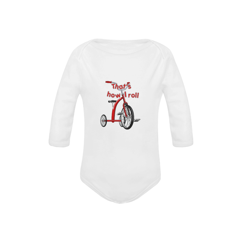 Tricycle 'How I Roll' Baby Powder Organic Long Sleeve One Piece (Model T27)