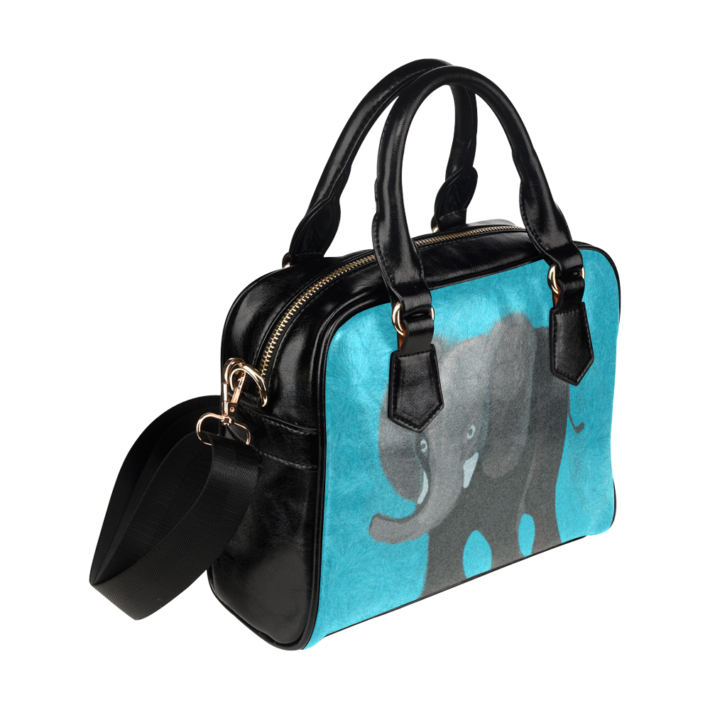 elephant-turquoise Shoulder Handbag (Model 1634)