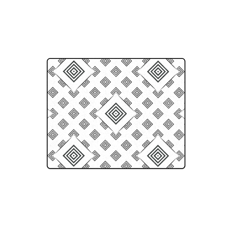 Solid Squares Frame Mosaic Black & White Blanket 40"x50"