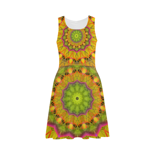 Beach Grass Golden Red Foliage Abstract Fall Days Atalanta Sundress (Model D04)