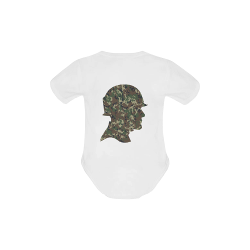 Forest Camouflage Soldier Baby Powder Organic Short Sleeve One Piece (Model T28)