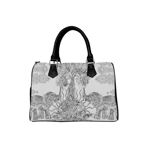 indes 3-2 white Boston Handbag (Model 1621)