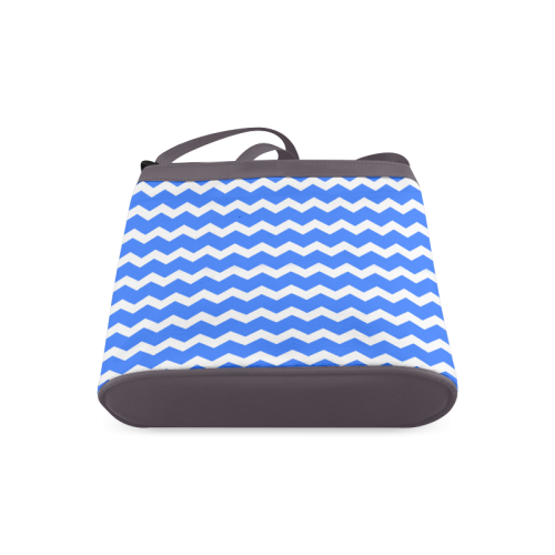 Modern Trendy Pastel Grey Blue Zig Zag Pattern Chevron Crossbody Bags (Model 1613)