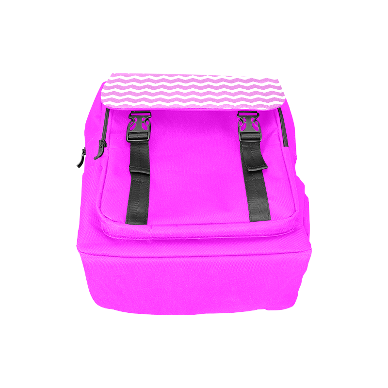Modern Trendy Pastel Grey Pink Zig Zag Pattern Chevron Casual Shoulders Backpack (Model 1623)