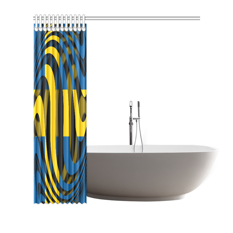 The Flag of Sweden Shower Curtain 72"x72"