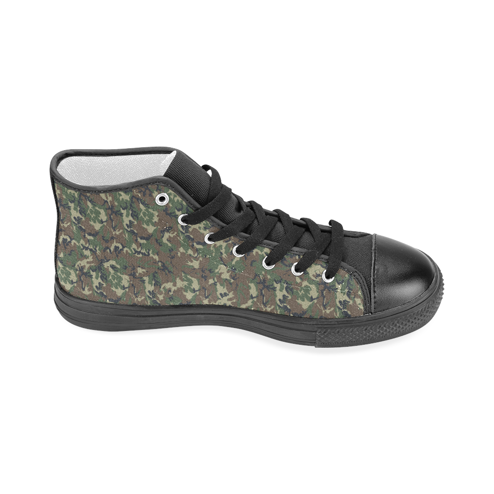 Forest Camouflage Pattern Men’s Classic High Top Canvas Shoes (Model 017)