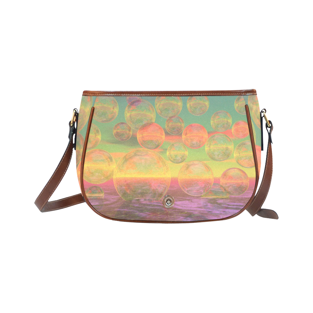 Autumn Ruminations, Abstract Gold Rose Glory Saddle Bag/Small (Model 1649) Full Customization