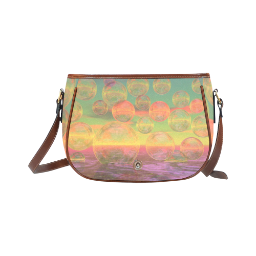 Autumn Ruminations, Abstract Gold Rose Glory Saddle Bag/Small (Model 1649) Full Customization