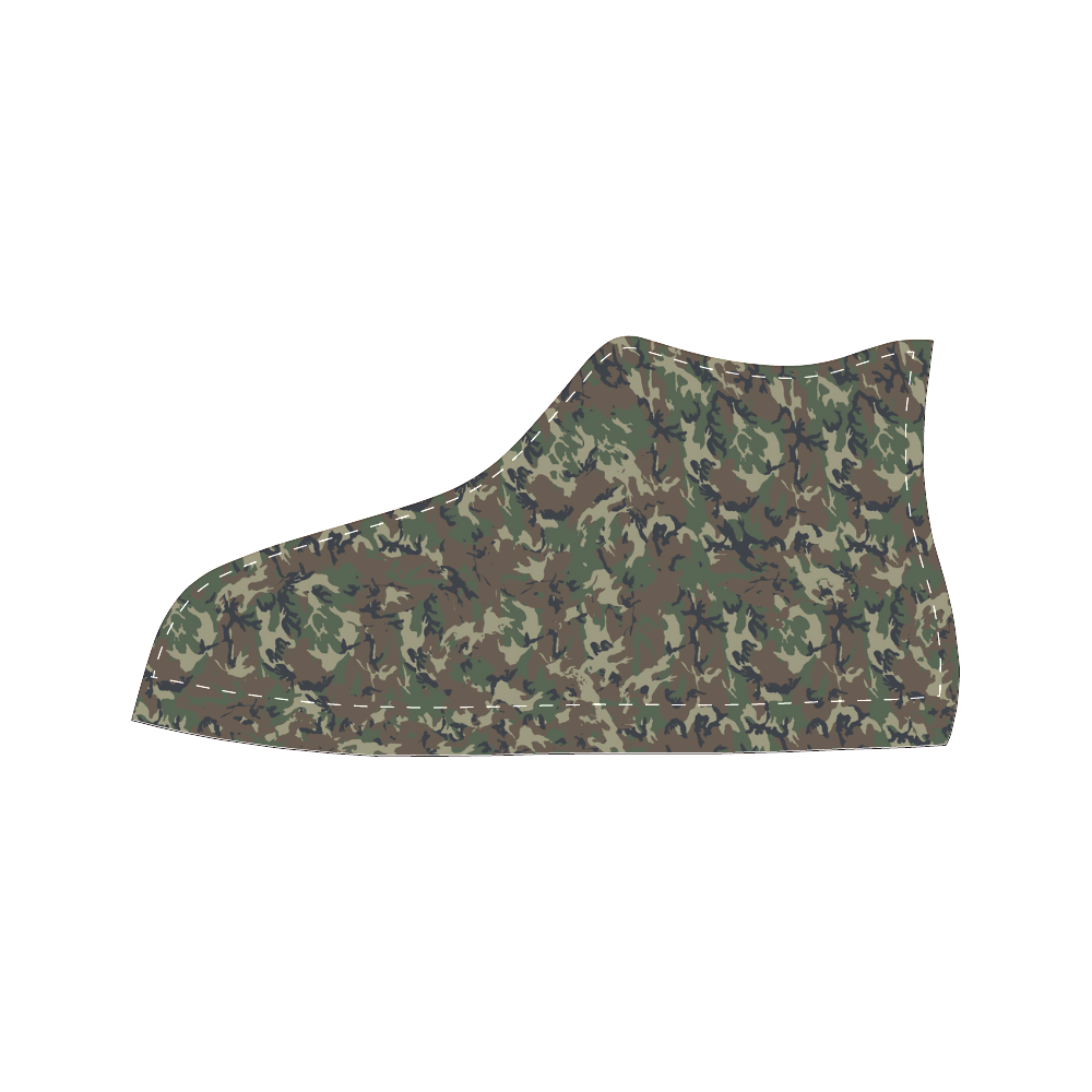 Forest Camouflage Pattern Men’s Classic High Top Canvas Shoes (Model 017)