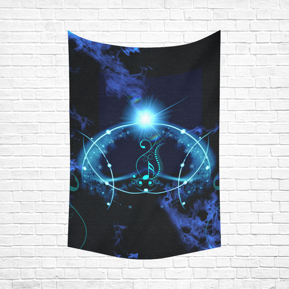 Key notes with glowing light Cotton Linen Wall Tapestry 60"x 90"