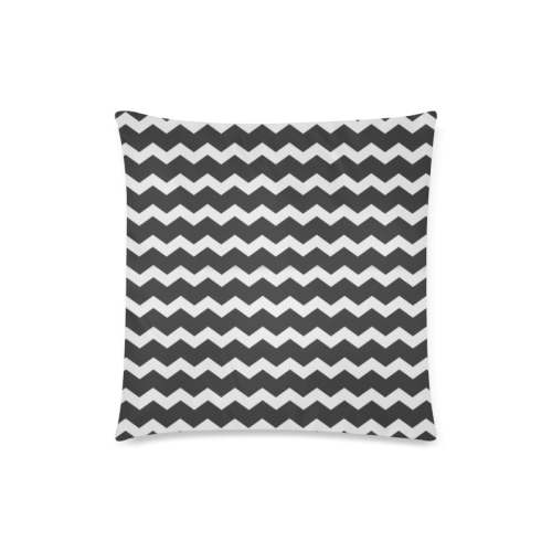 Modern Trendy Pastel Grey Black Zig Zag Pattern Chevron Custom Zippered Pillow Case 18"x18"(Twin Sides)