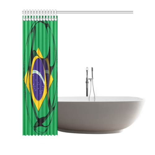 The Flag of Brazil Shower Curtain 72"x72"