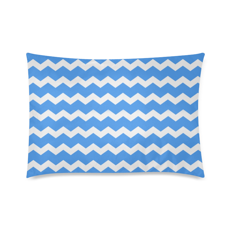 Modern Trendy Pastell Grey Blue Zig Zag Pattern Chevron Custom Zippered Pillow Case 20"x30"(Twin Sides)