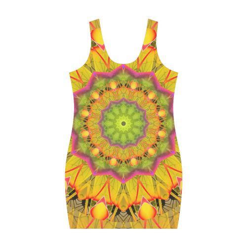 Beach Grass Golden Red Foliage Abstract Fall Days Medea Vest Dress (Model D06)