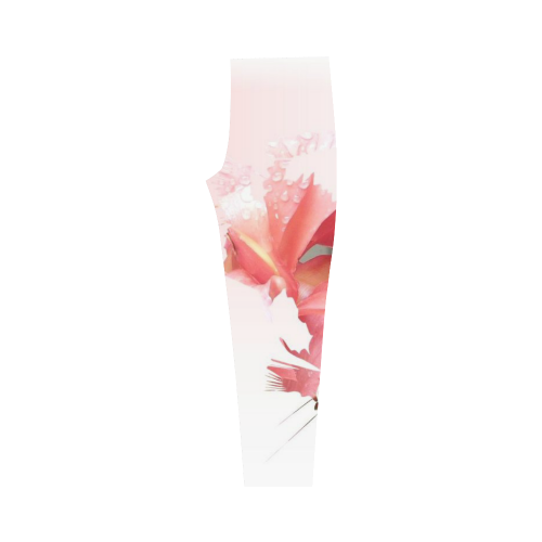 pink coral abstract Capri Legging (Model L02)