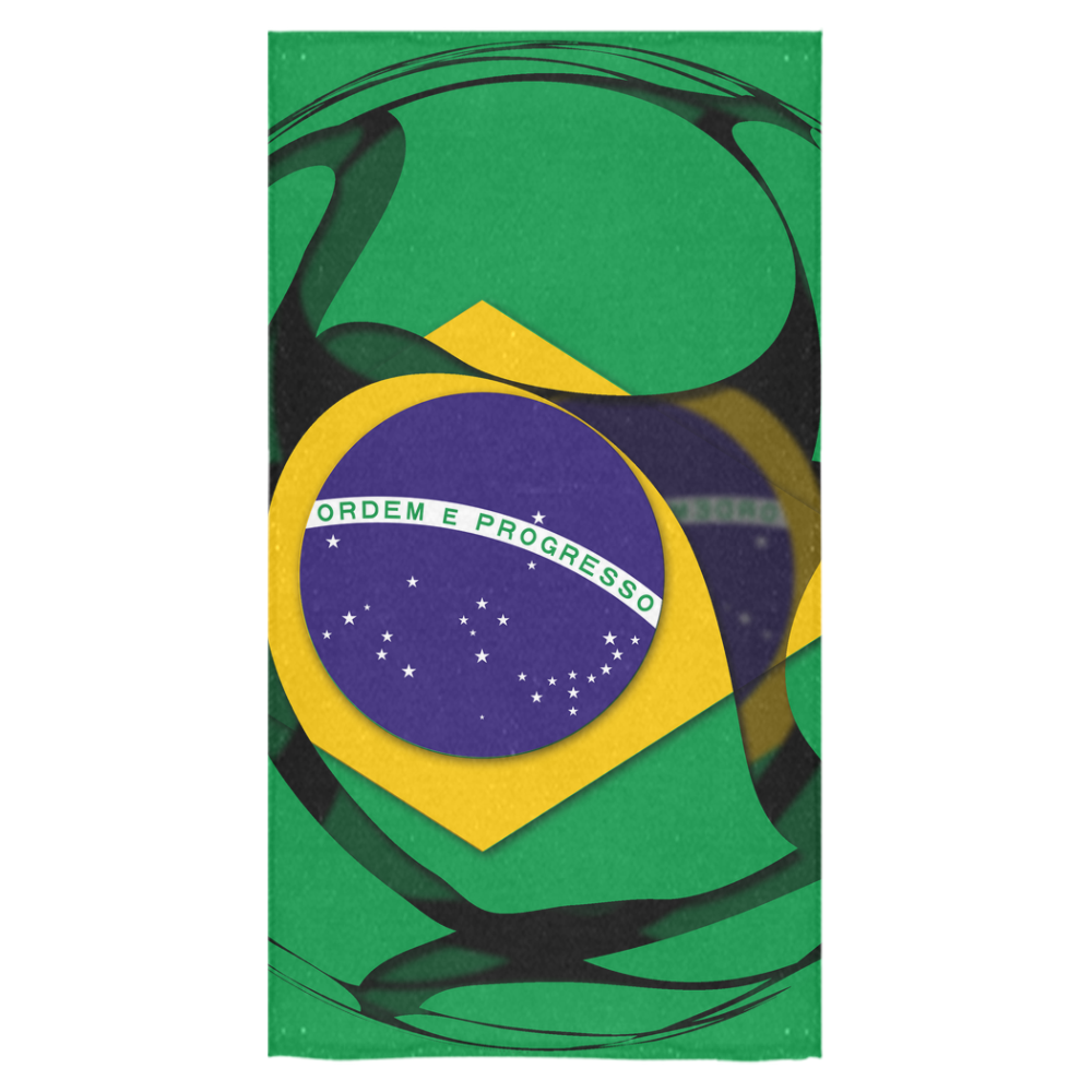 The Flag of Brazil Bath Towel 30"x56"