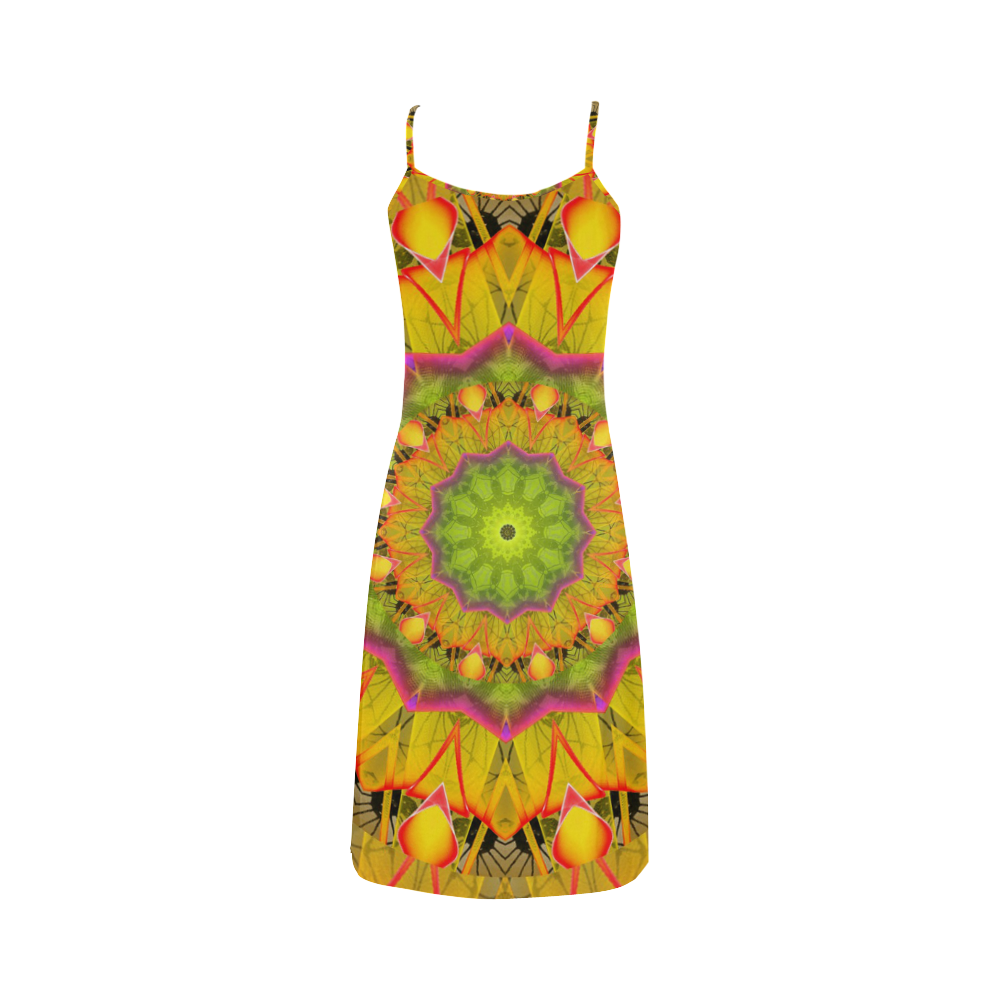 Beach Grass Golden Red Foliage Abstract Fall Days Alcestis Slip Dress (Model D05)