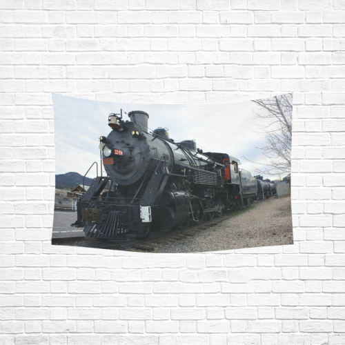 Rail Road Steam Train Cotton Linen Wall Tapestry 60"x 40"