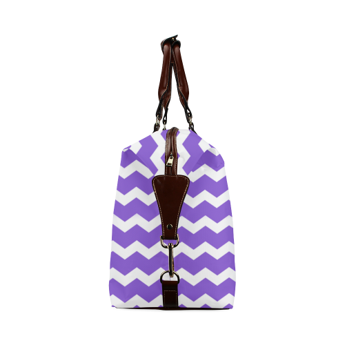 Modern Trendy Pastell Grey Lilac Zig Zag Pattern Chevron Classic Travel Bag (Model 1643)