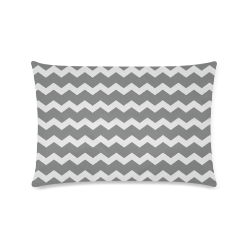 Elegant Chic Modern Trendy Pastell Grey Zig Zag Pattern Chevron Custom Zippered Pillow Case 16"x24"(Twin Sides)