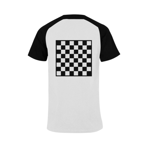 Chequered Chess Men's Raglan T-shirt Big Size (USA Size) (Model T11)