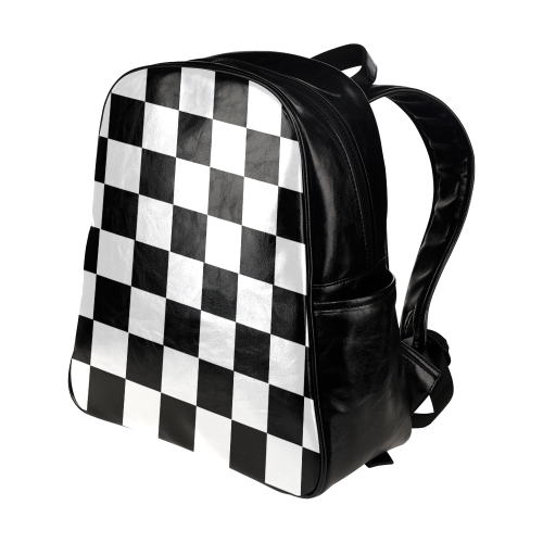 Chequered Chess Multi-Pockets Backpack (Model 1636)