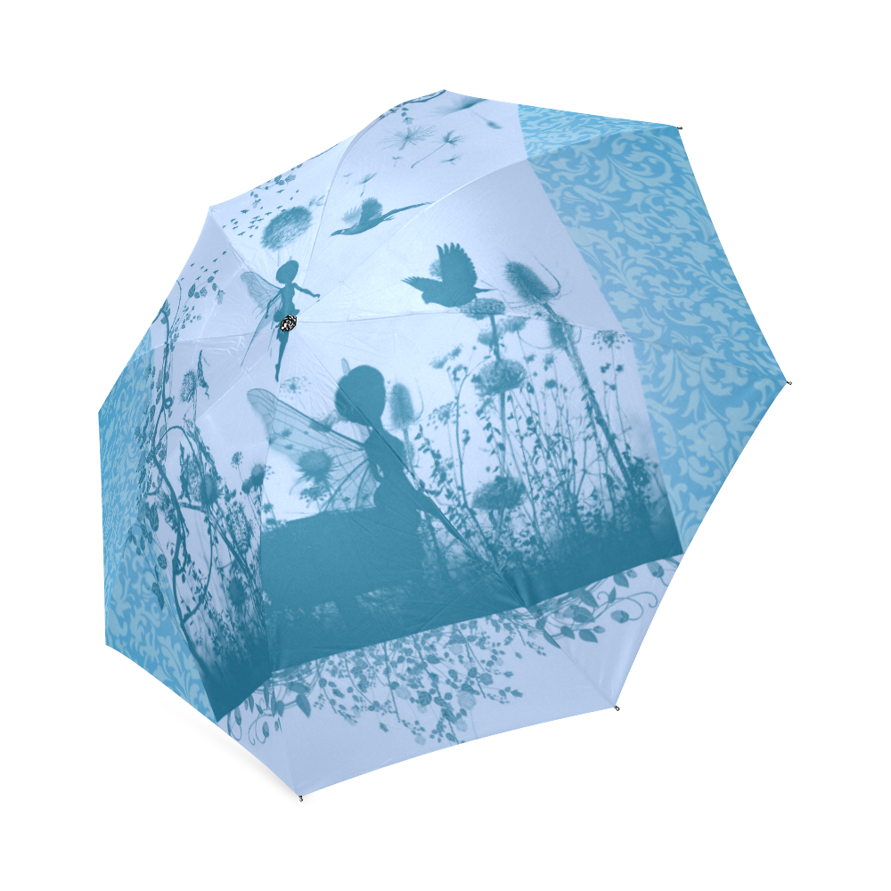 Beautiful fairy in blue colors Foldable Umbrella (Model U01)