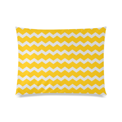 Modern Trendy Pastell Grey Sun Yellow Summer Zig Zag Pattern Chevron Custom Zippered Pillow Case 20"x26"(Twin Sides)